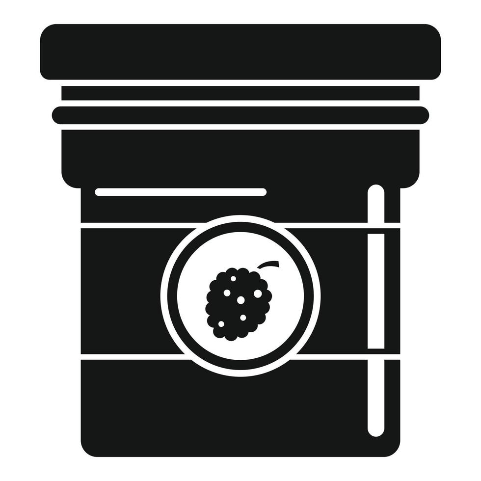 Raspberry jam jar icon, simple style vector