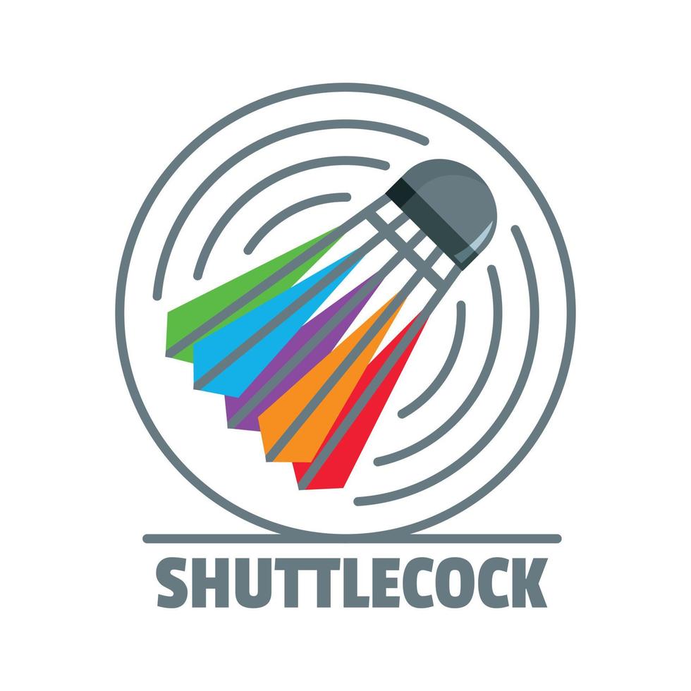 Shuttlecock logo, flat style vector