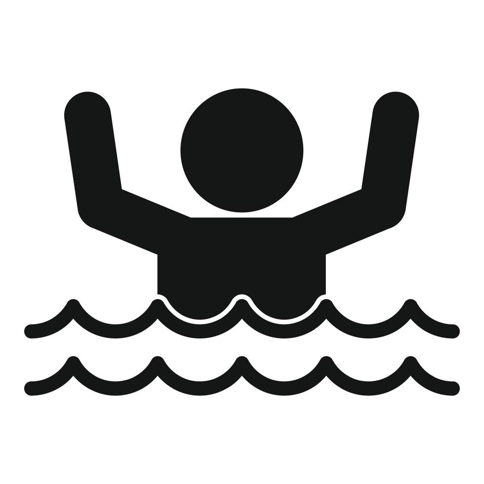 icono de agua de inundación del hombre, estilo simple vector