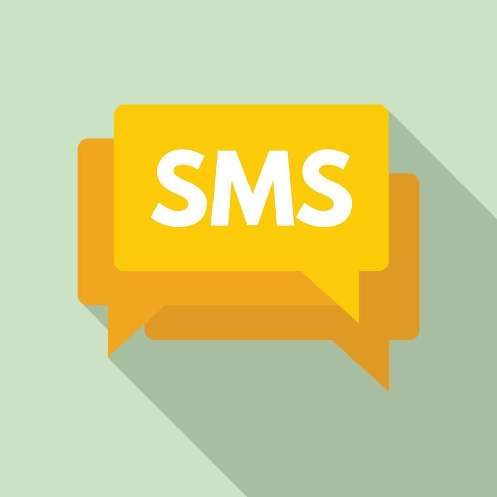 Sms marketing icon, flat style vector