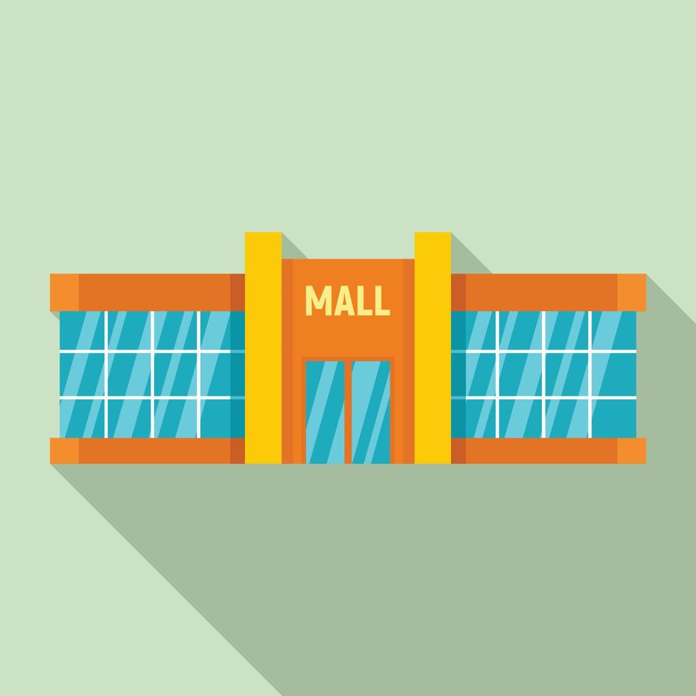 Retail mall icon, flat style vector