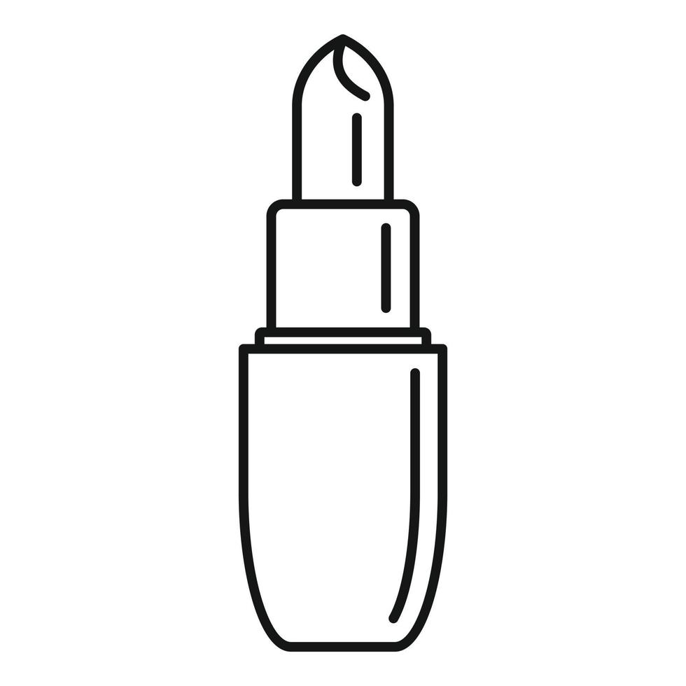 icono de lápiz labial femenino, estilo de contorno vector