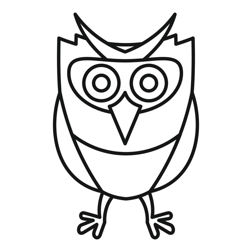 Wild owl icon, outline style vector