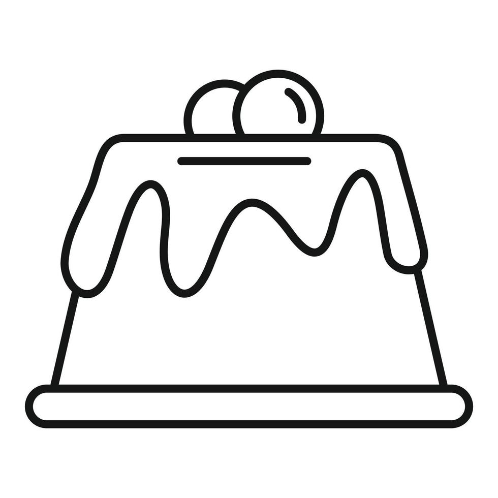 Creamy cake icon, outline style vector