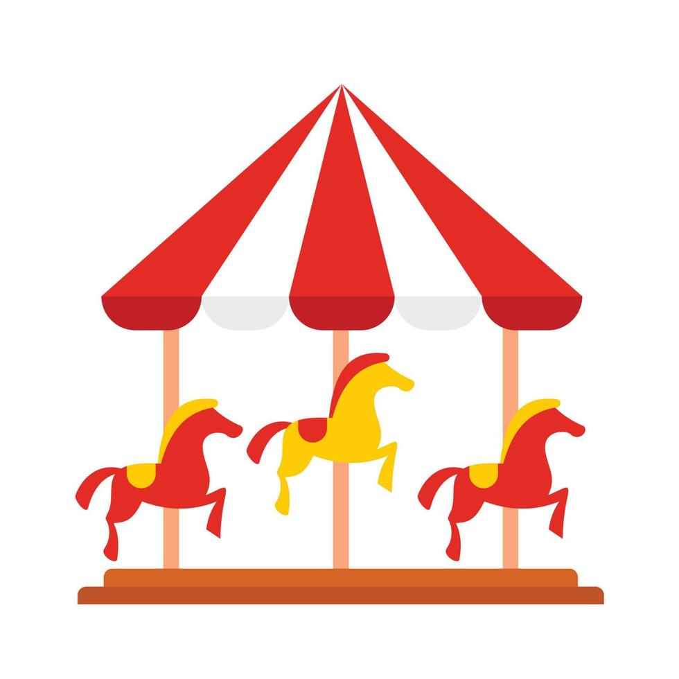 Horse carousel icon, flat style vector