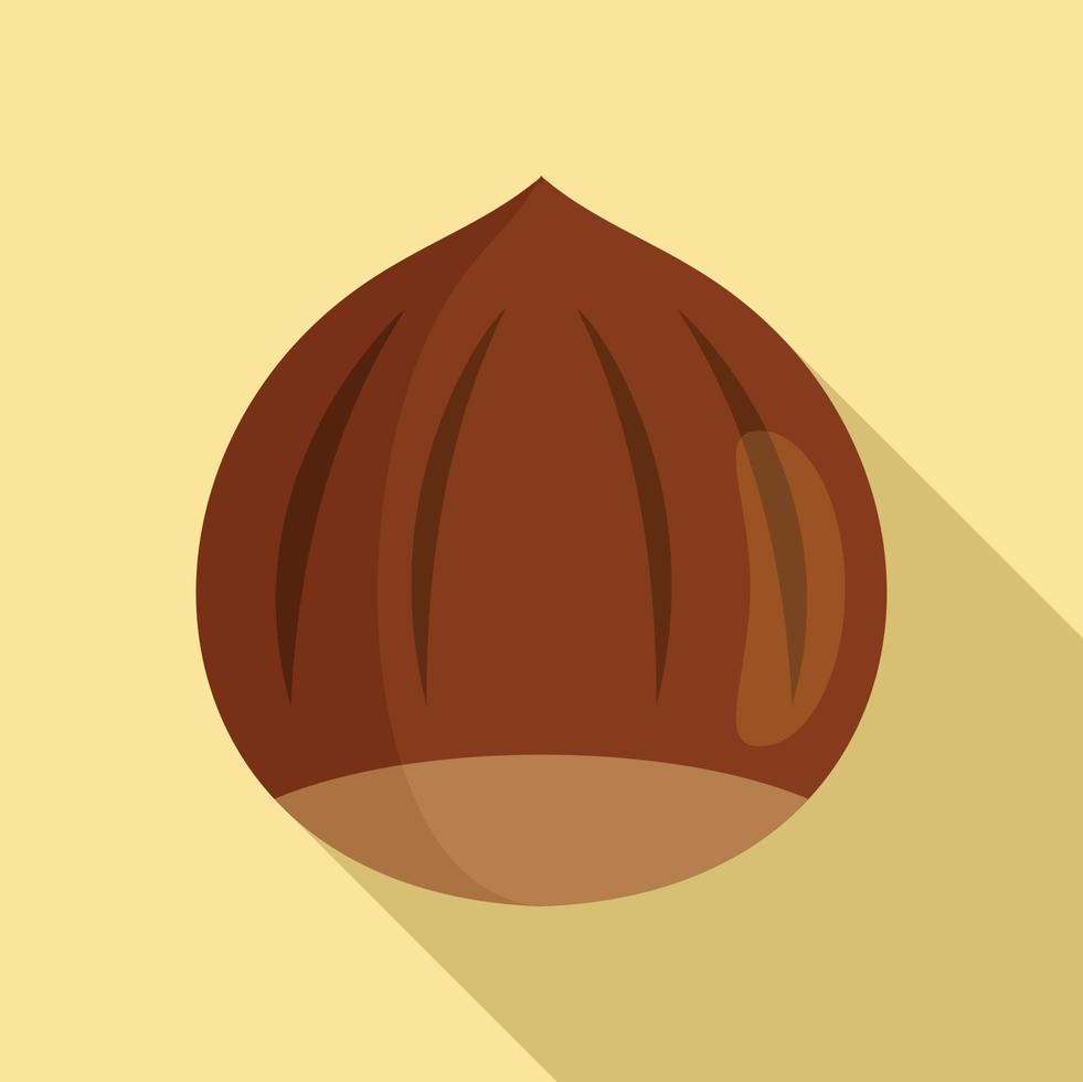 Hazelnut icon, flat style vector