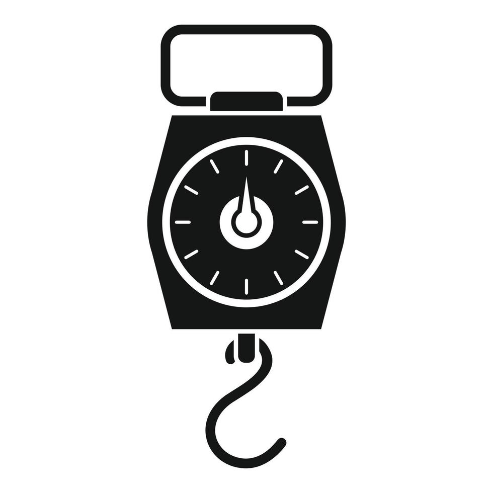 Hand hook scales icon, simple style vector