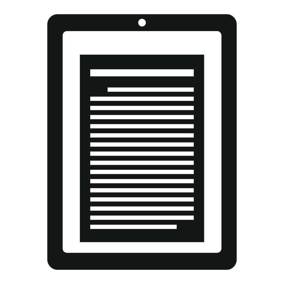 Reader tablet icon, simple style vector
