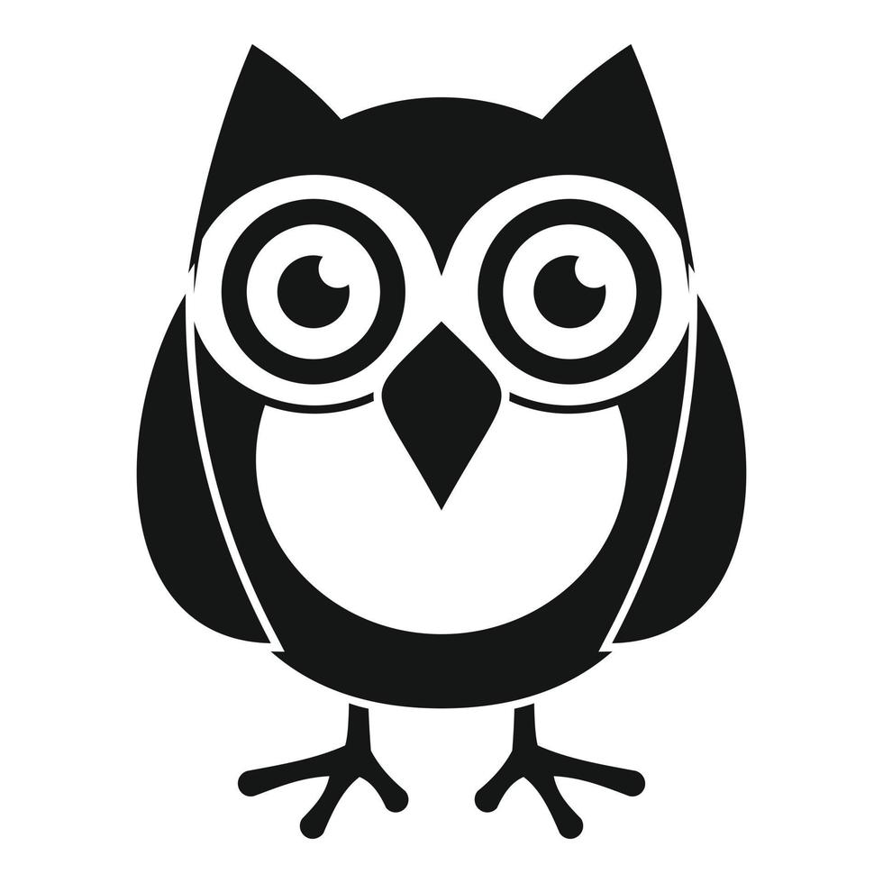 Smart owl icon, simple style vector