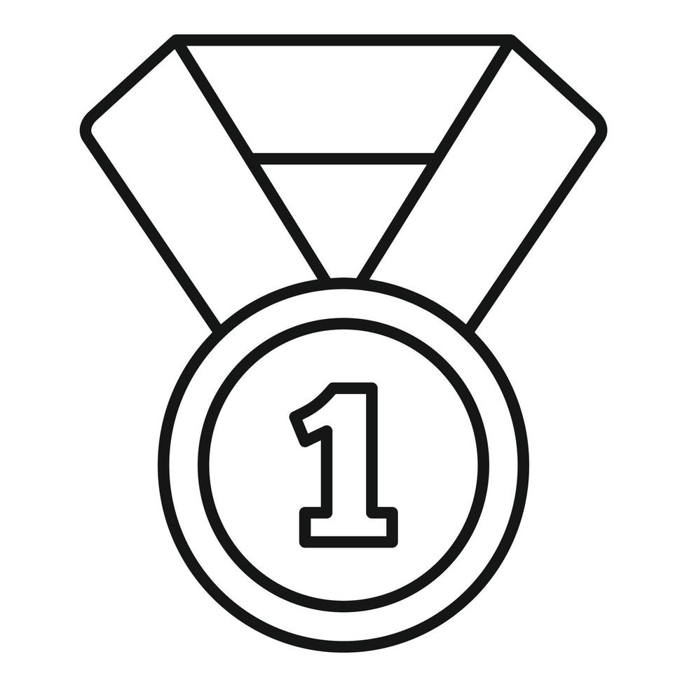 Biathlon gold medal icon, outline style vector