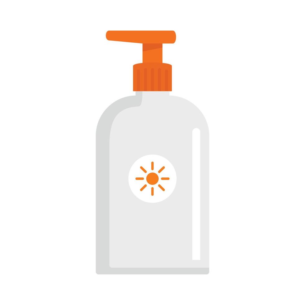 Sunscreen dispenser icon, flat style vector