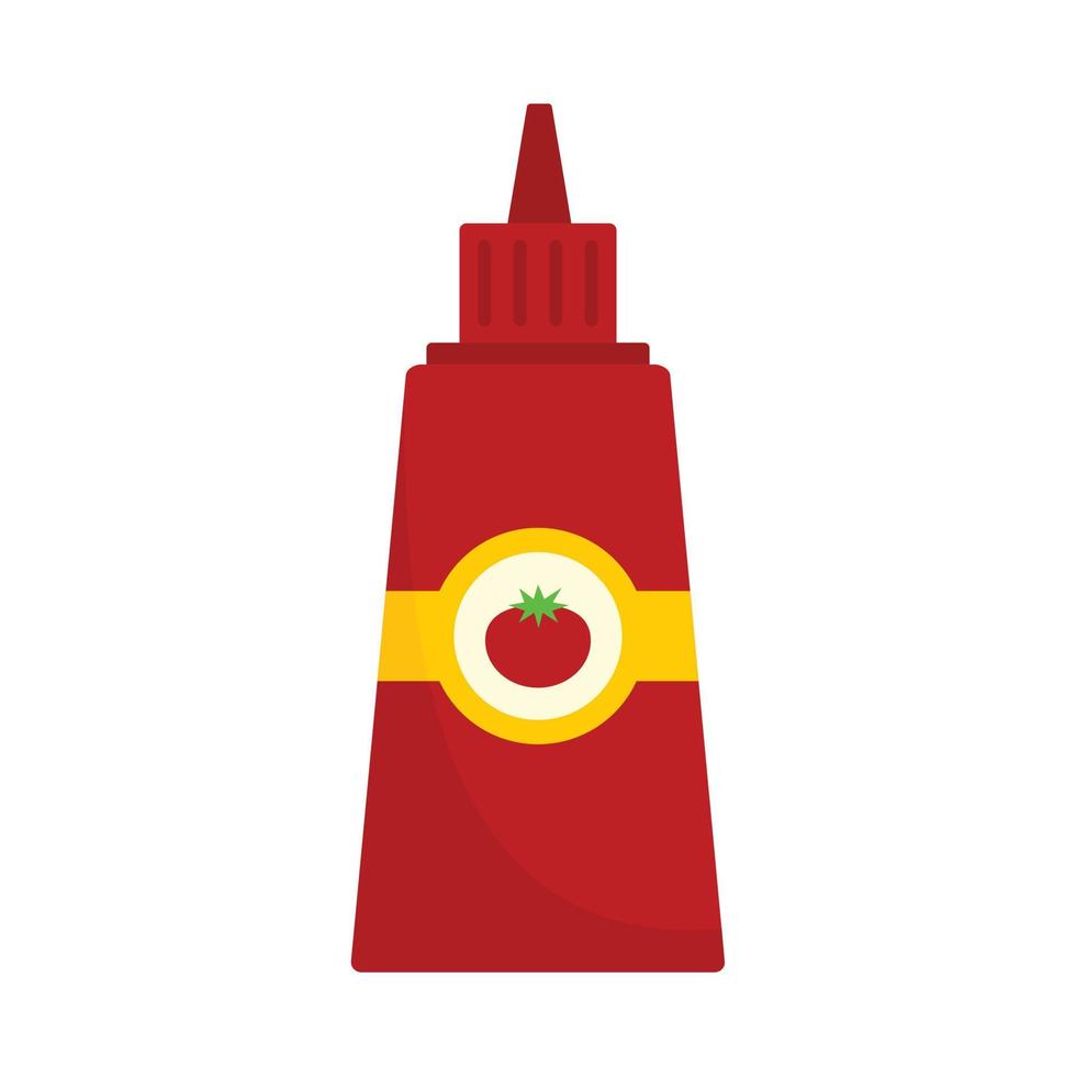 icono de botella de ketchup, estilo plano vector