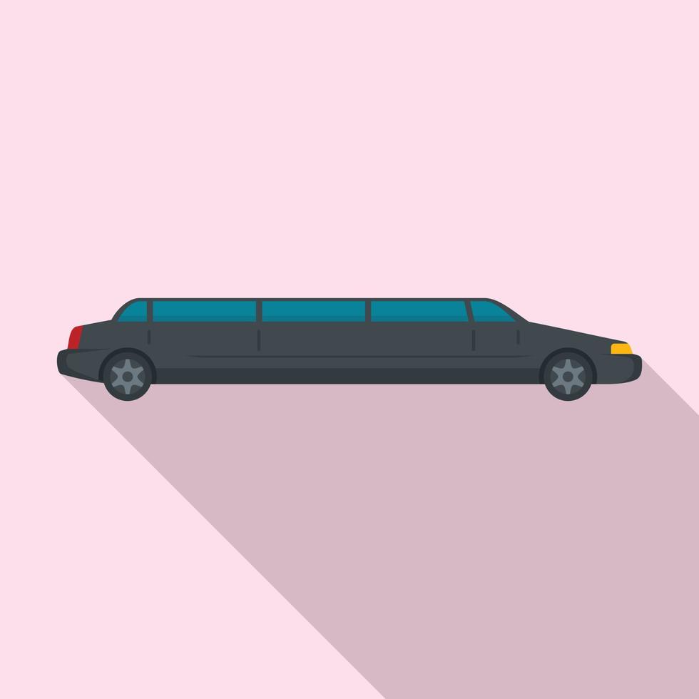 Vip limousine icon, flat style vector