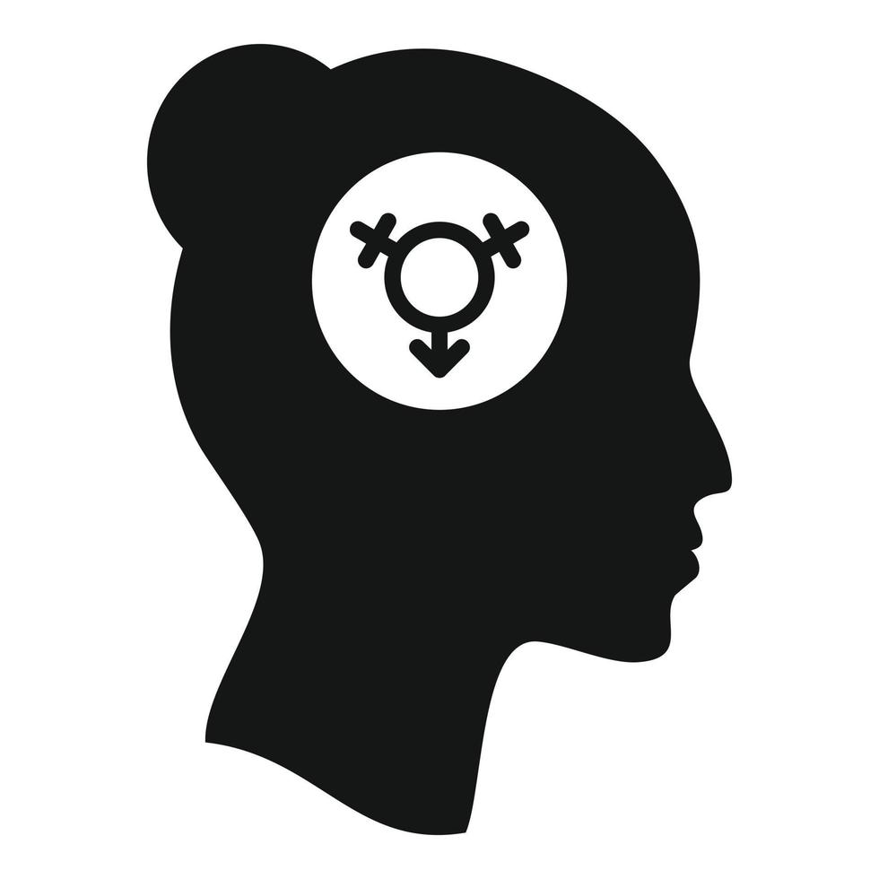 icono de mujer transgénero, estilo simple vector