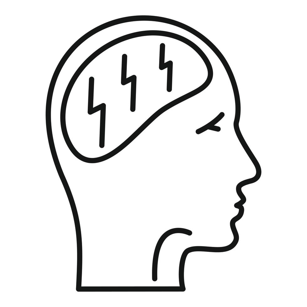 Forget memory disease icon, outline style vector