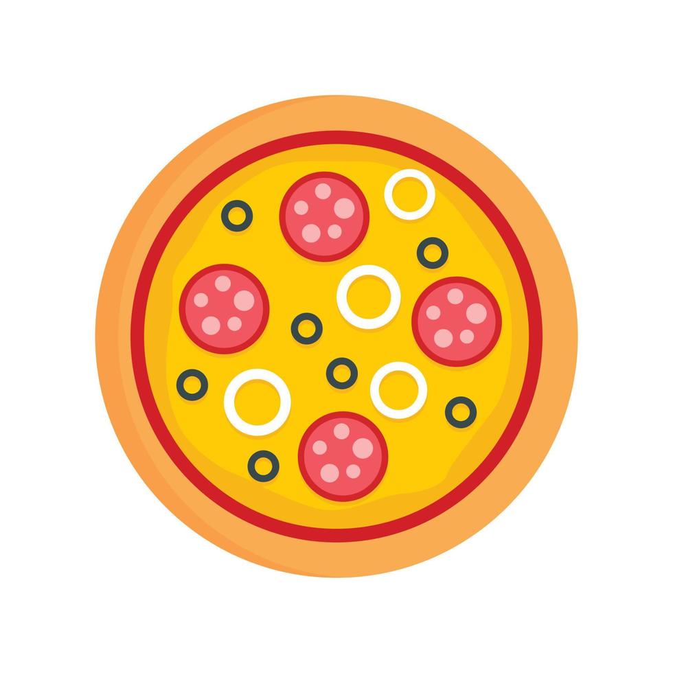 Pizza mozzarella icon, flat style vector
