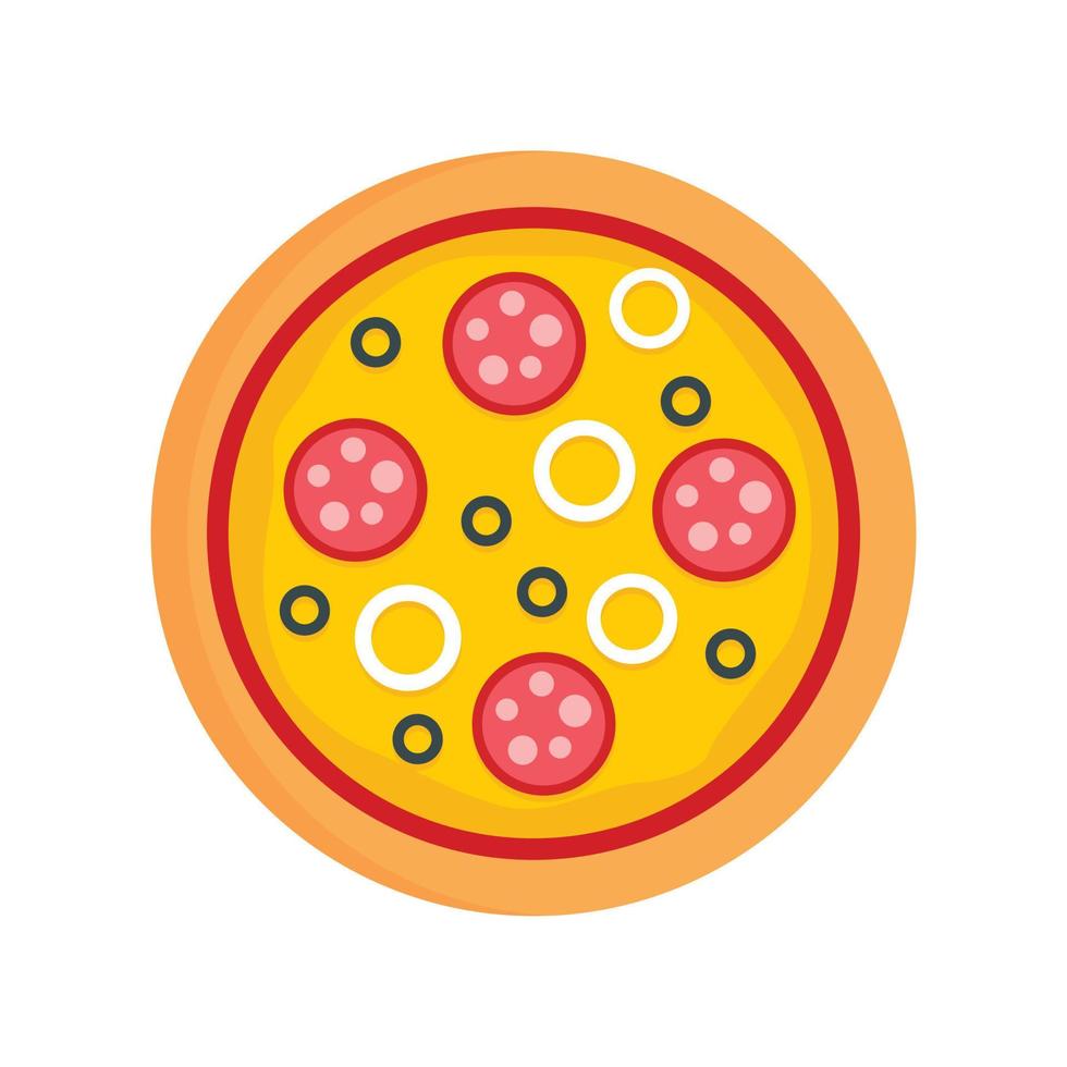 icono de pizza mozzarella, estilo plano vector