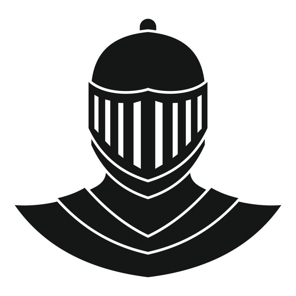 Knight helmet avatar icon, simple style vector