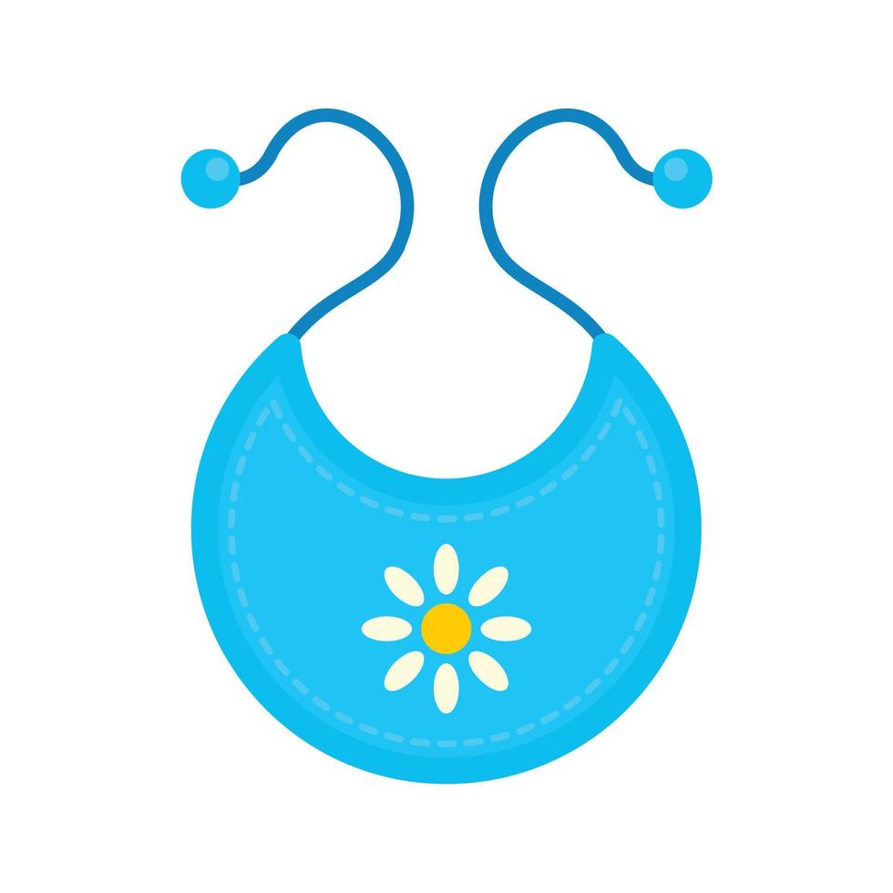 Baby bib icon, flat style vector