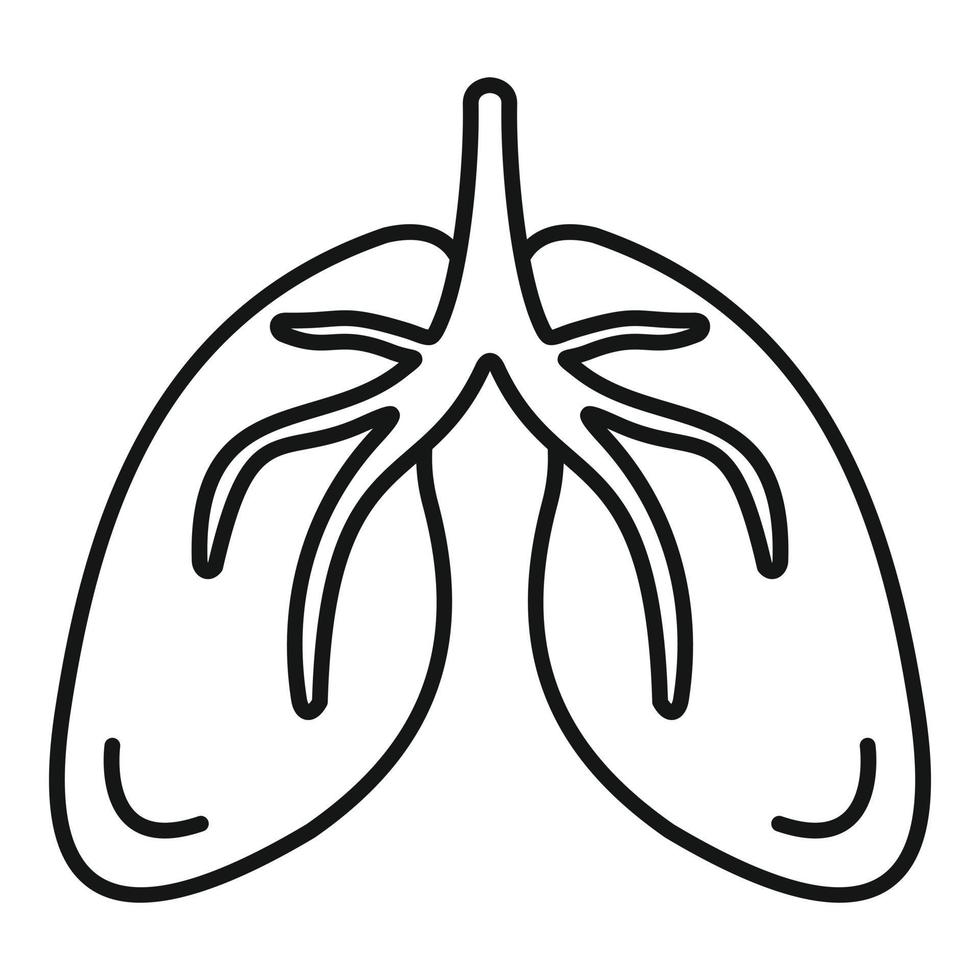 Lungs icon, outline style vector