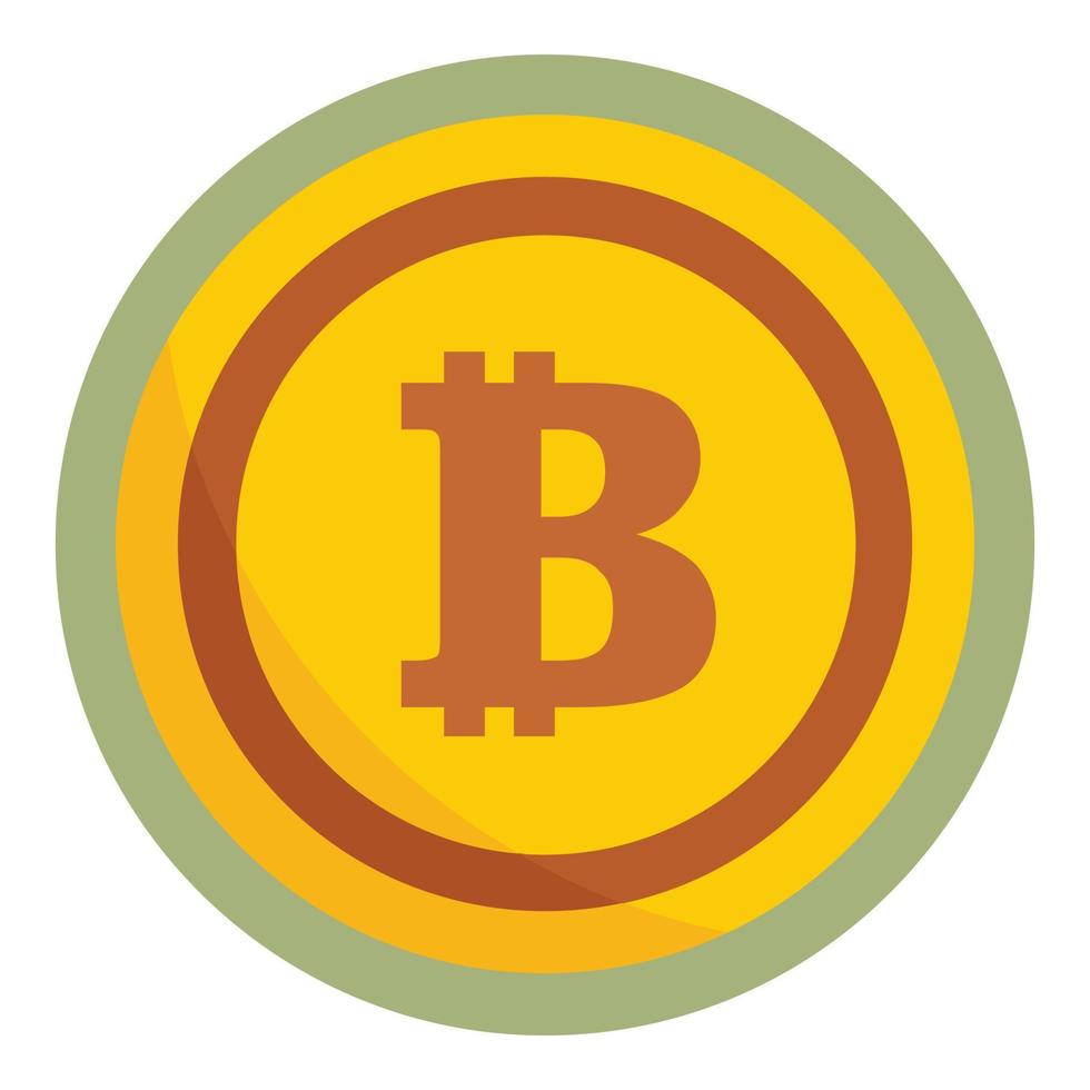 Bitcoin icon, flat style vector