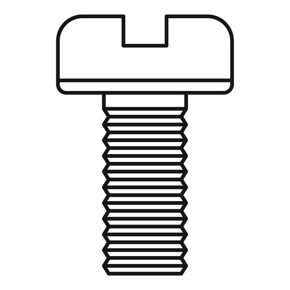 icono de tornillo de acero, estilo de contorno vector