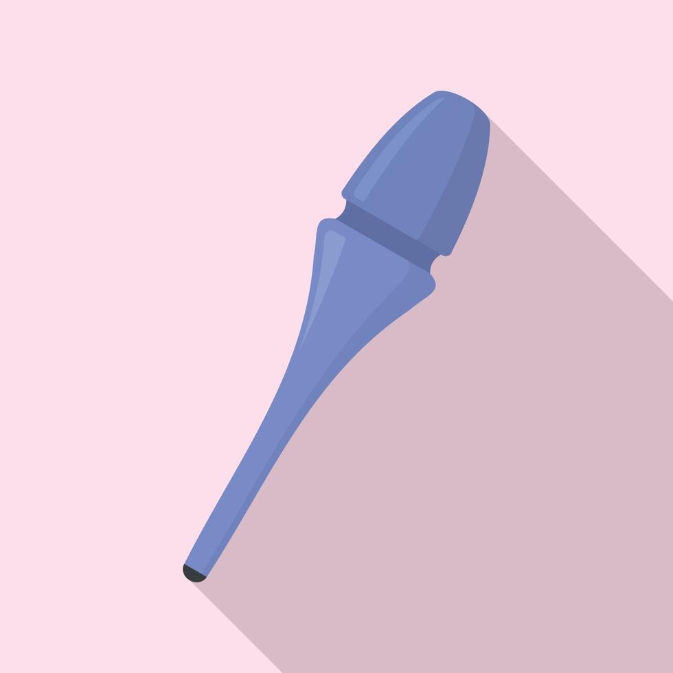 Rhythmic gymnastics plastic clubs icon, flat style vector