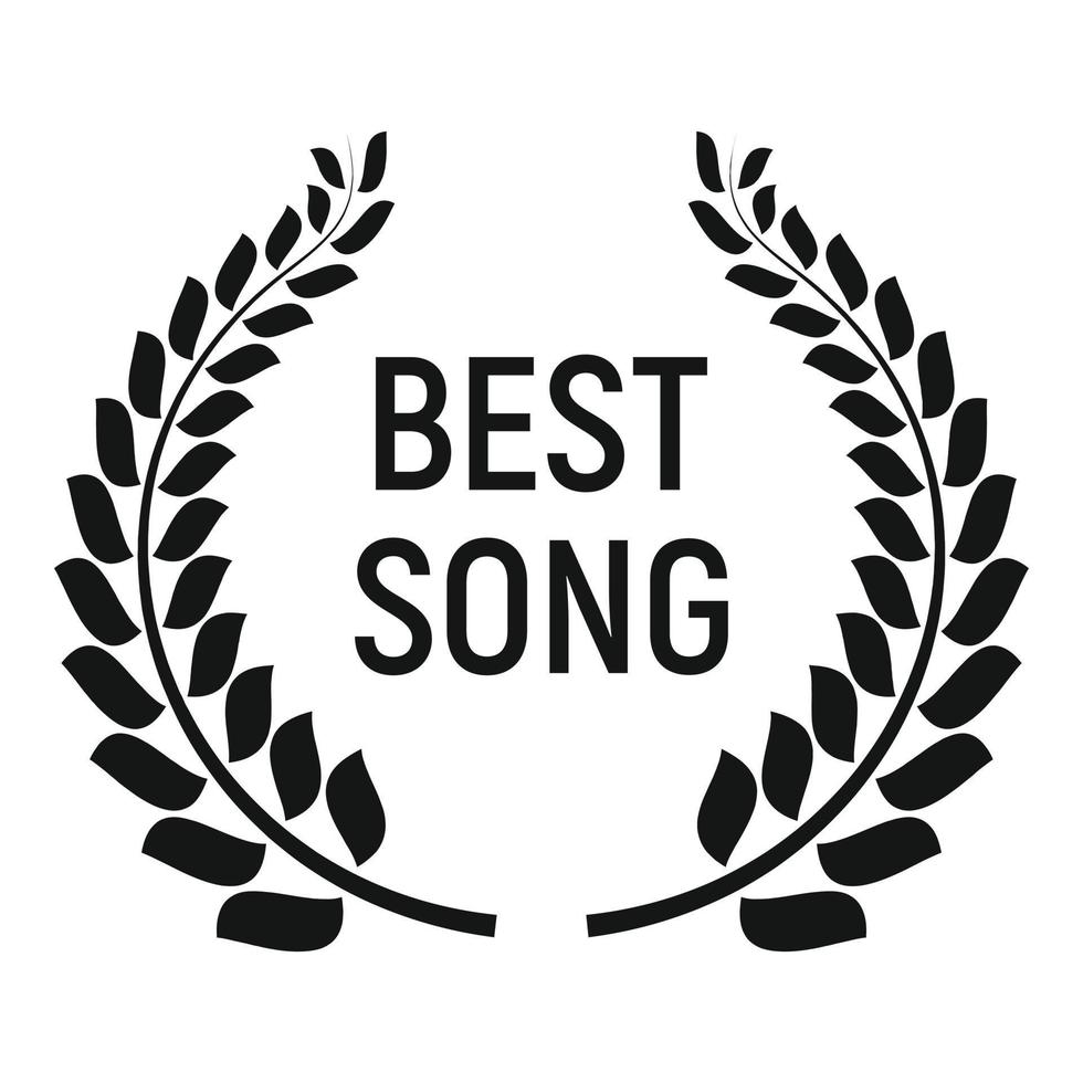 icono de premio a la mejor canción, estilo simple vector