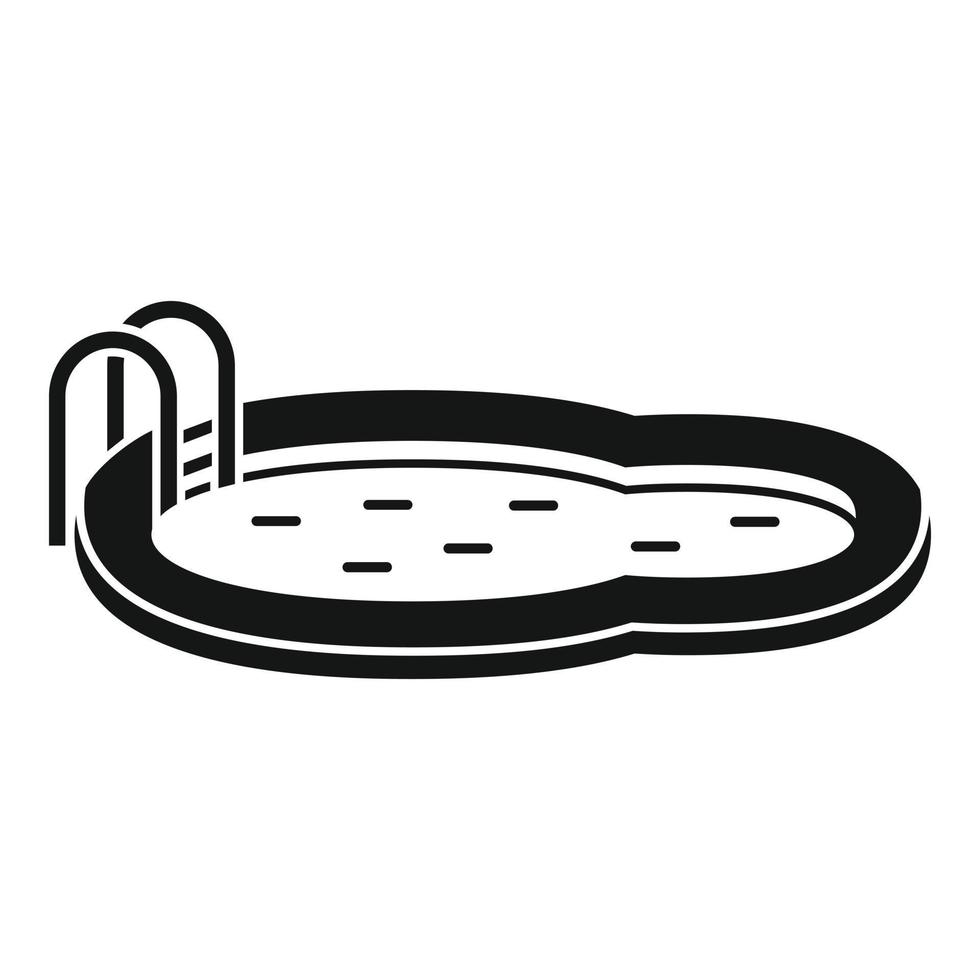 icono de la piscina del parque acuático, estilo simple vector