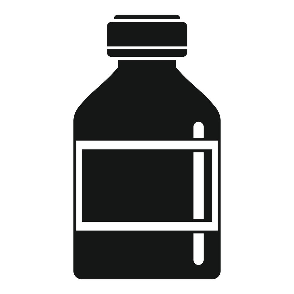 Vaccine bottle icon, simple style vector