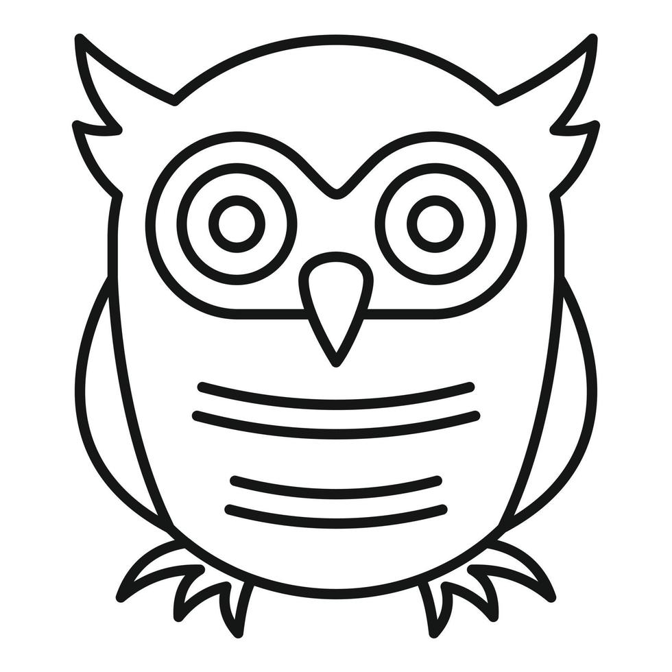 Education owl icon, outline style vector