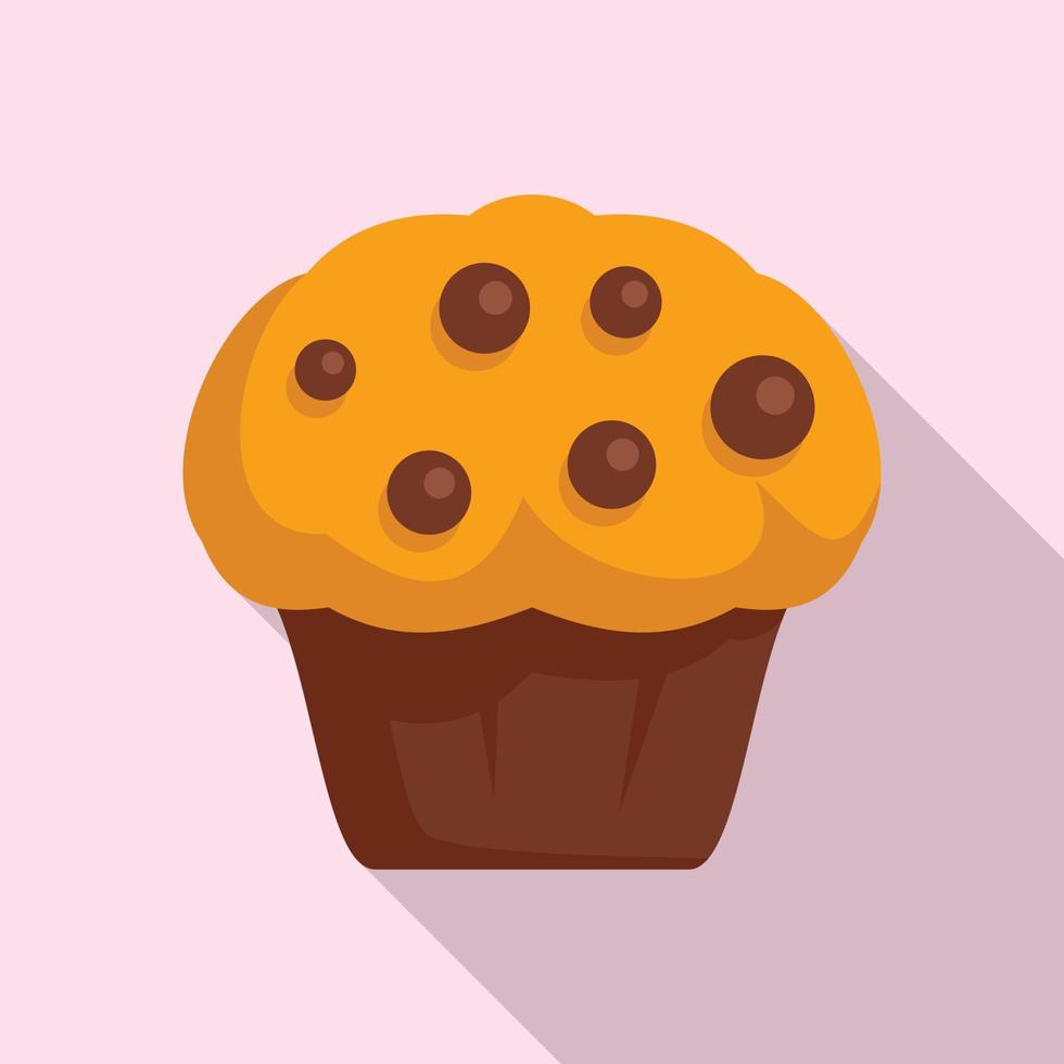 icono de cupcake casero, tipo plano vector