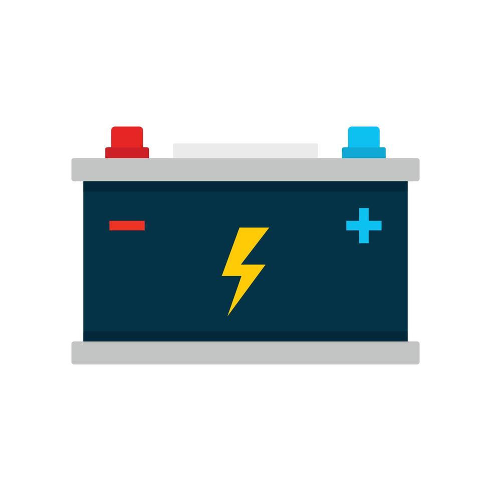 Car battery icon, flat style vector