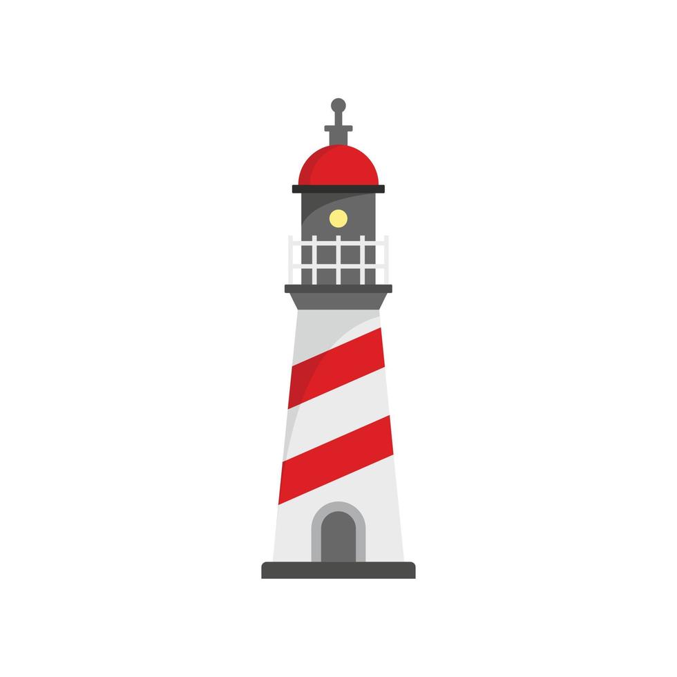 Warning lighthouse icon, flat style vector