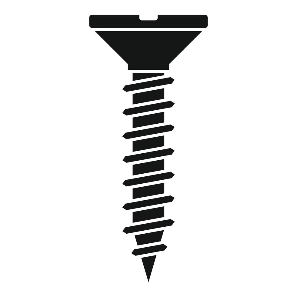 Screw-bolt head icon, simple style vector