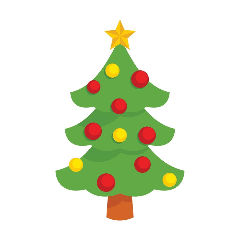 Xmas tree icon, flat style vector