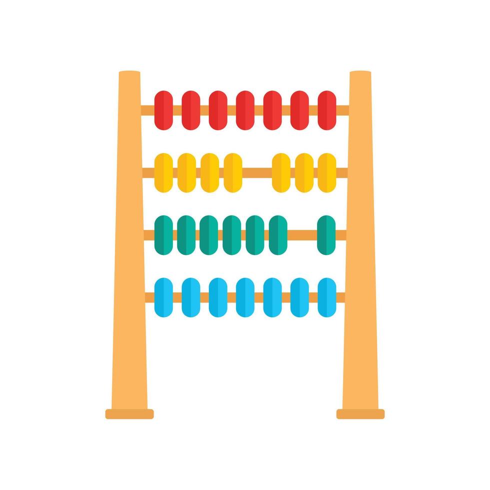Abacus wood toy icon, flat style vector