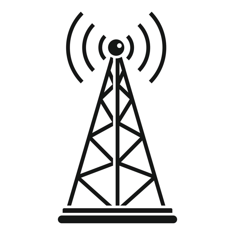 Gsm tower icon, simple style vector