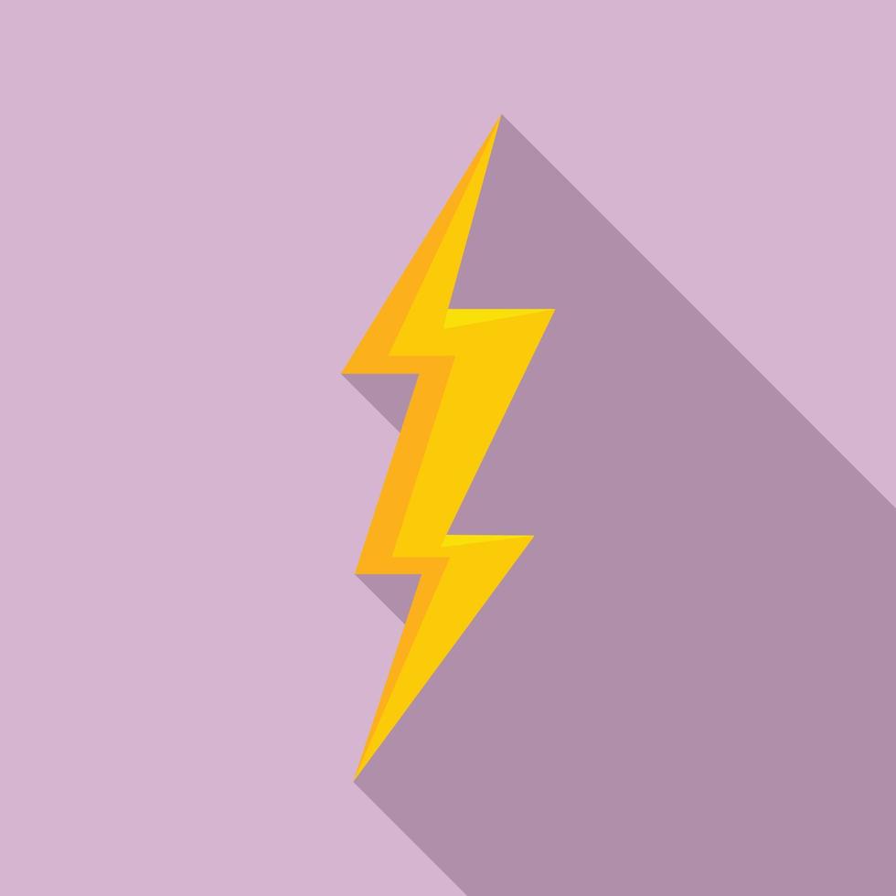 Storm lightning bolt icon, flat style vector