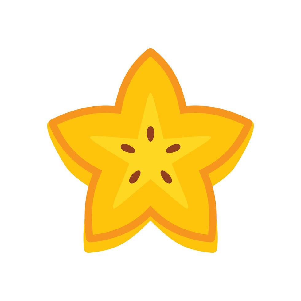Cutted carambola icon, flat style vector