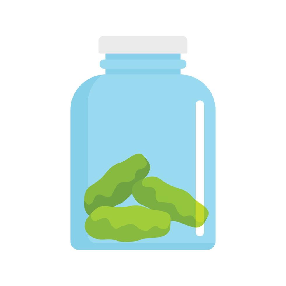 Cannabis jar icon, flat style vector