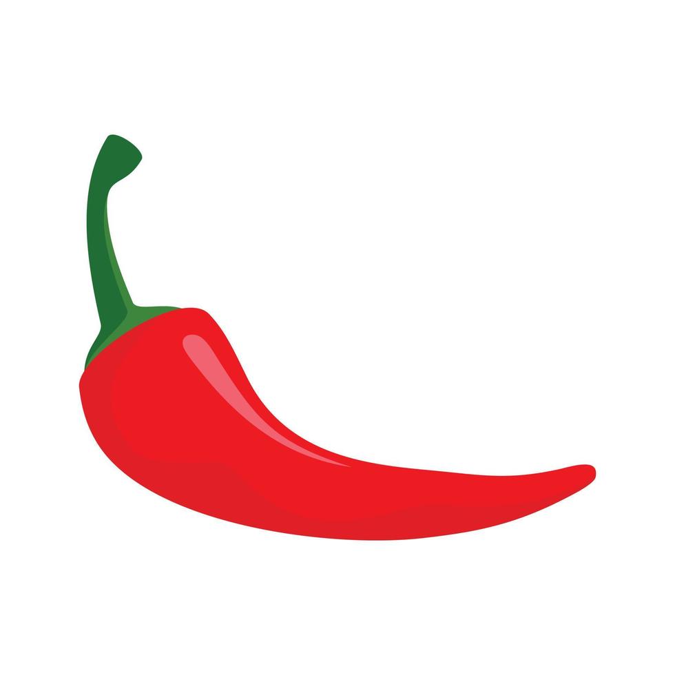 Red chilli pepper icon, flat style vector