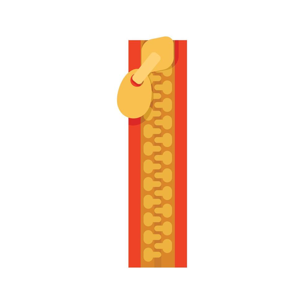 Leather bag zipper icon, flat style vector