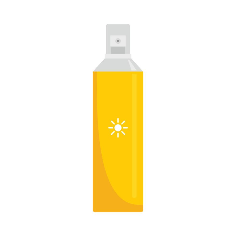 Sun block spray icon, flat style vector
