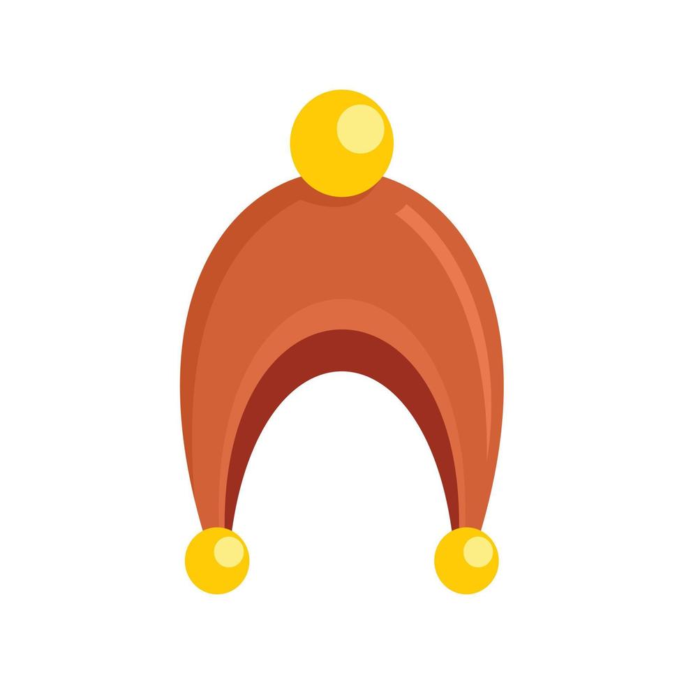 icono de sombrero de invierno de bebé, estilo plano vector