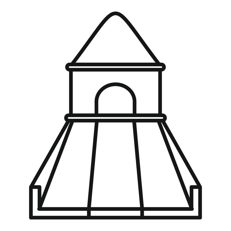 Rubber kid slide icon, outline style vector