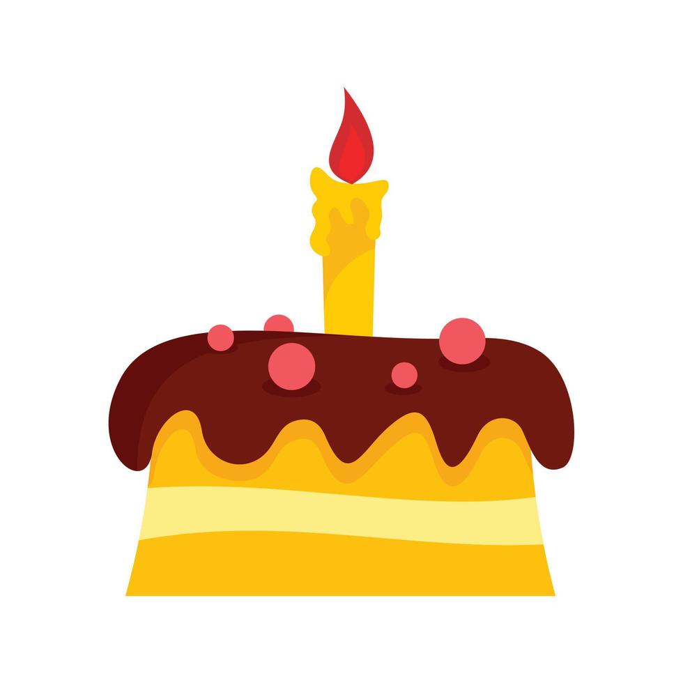 Small cake icon, flat style vector