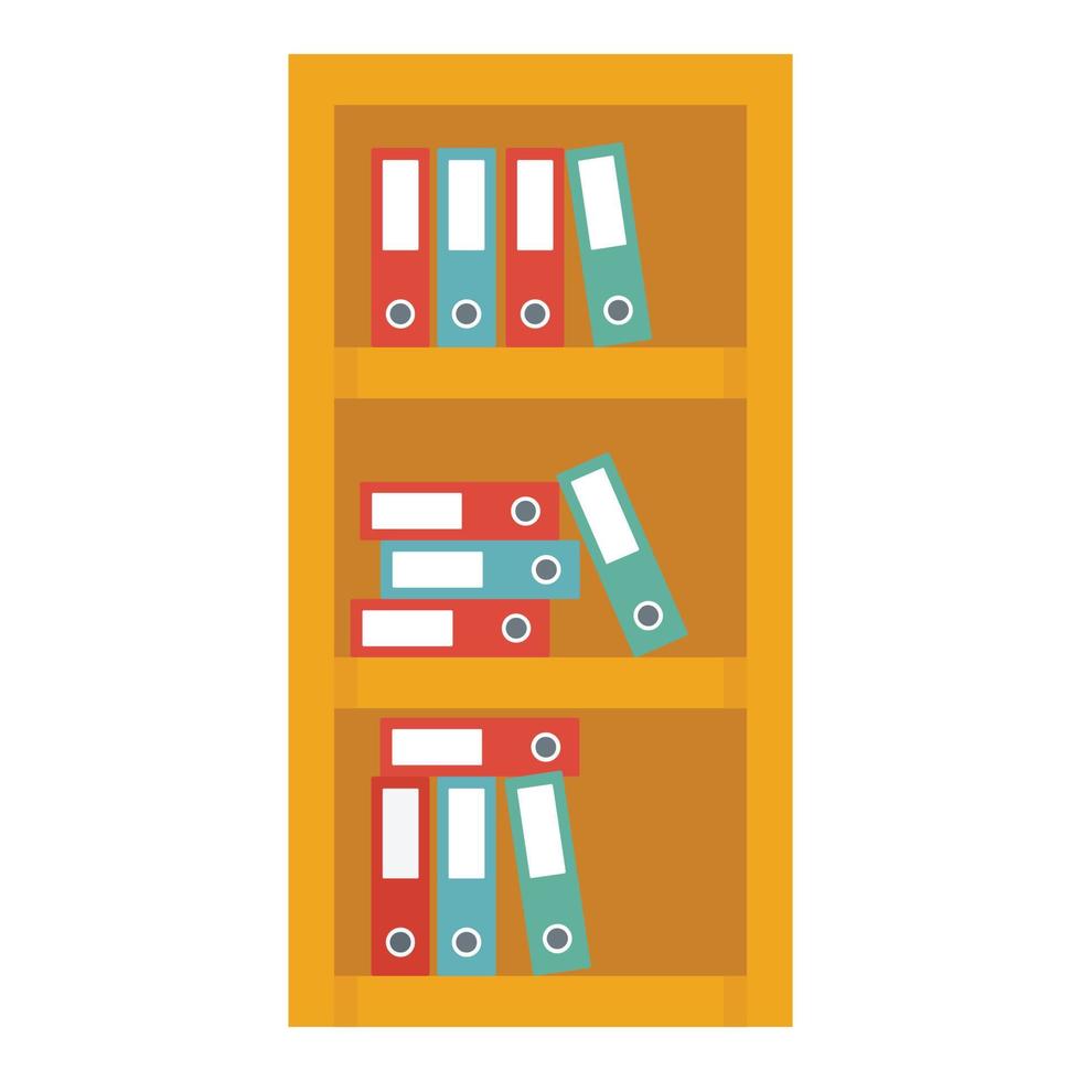 Office shelf folder icon, flat style vector