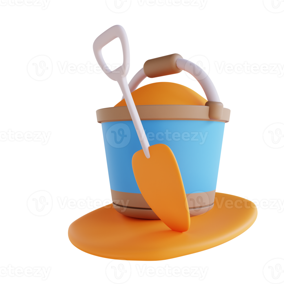3D illustration sand can toy png