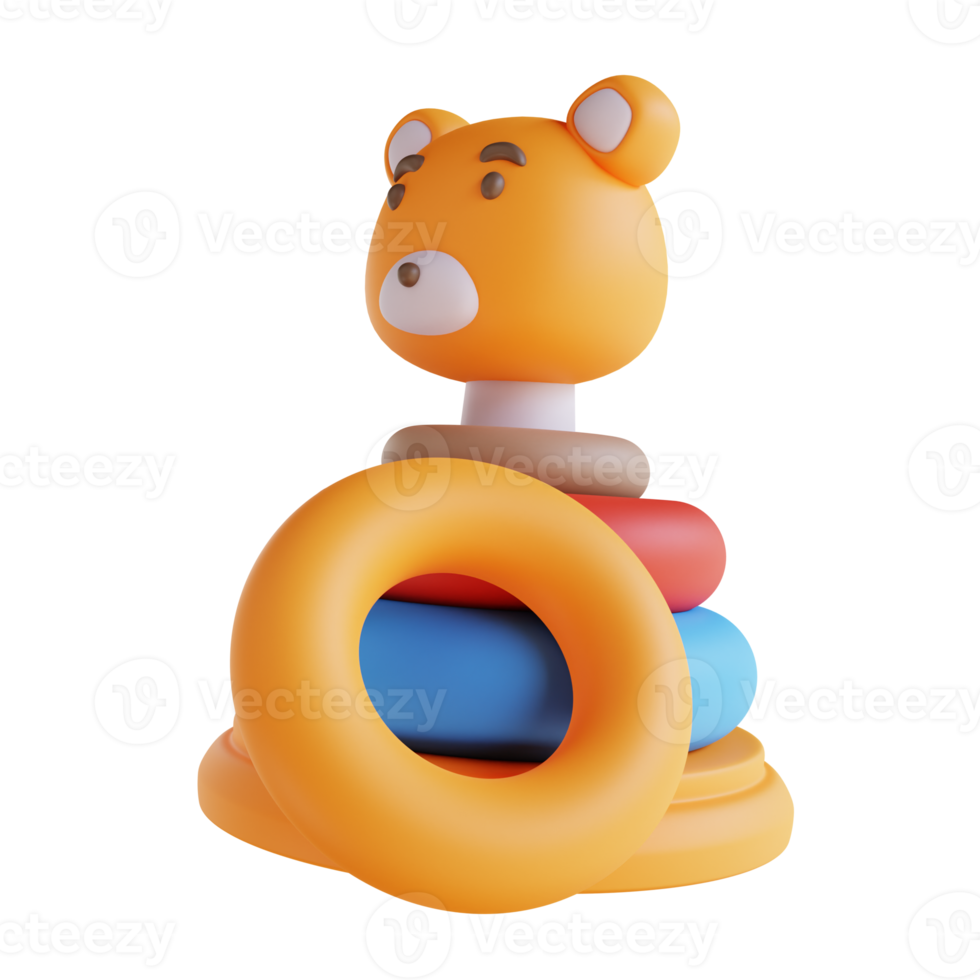 3D illustration donut ring educational toy png